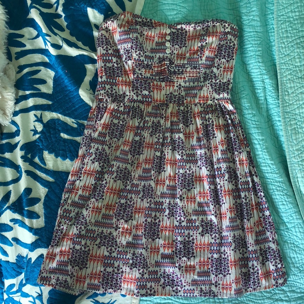 Strapless summer dress.